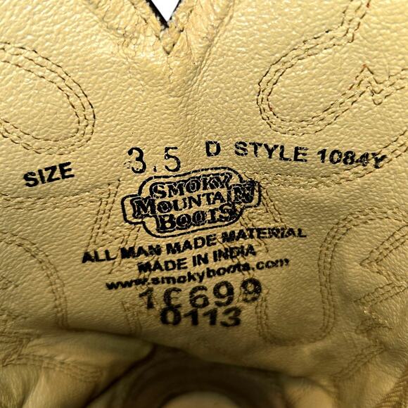 Smokey Mountain Boys 3.5 Brown Western Steal Toe Boots Shoes  Kids 3 1/2 - Picture 5 of 8